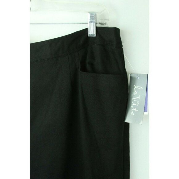 La Vita Black Cropped Wide Leg Pants Stretch Pockets Womens Size 18W NEW - Picture 6 of 7